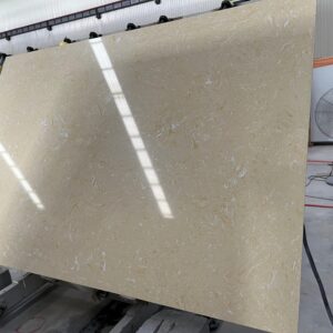 AM058 artificial marble slab in warm beige color