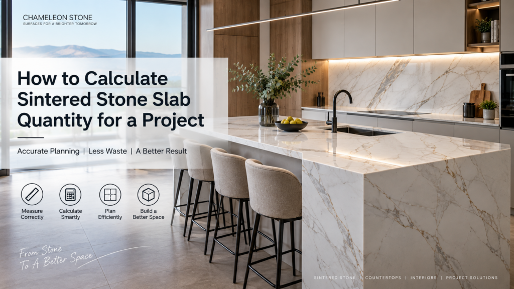 How to calculate sintered stone slab quantity for a projest