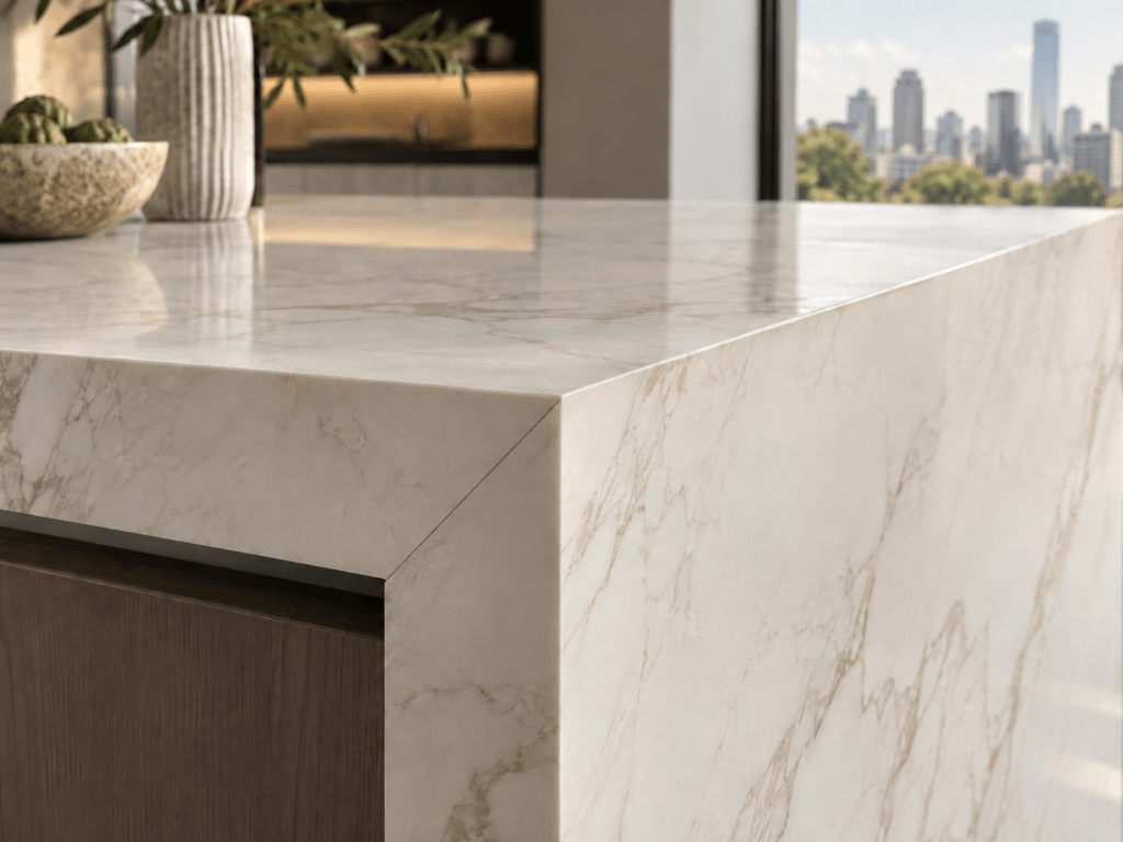 mitred edge sintered stone countertop fabrication