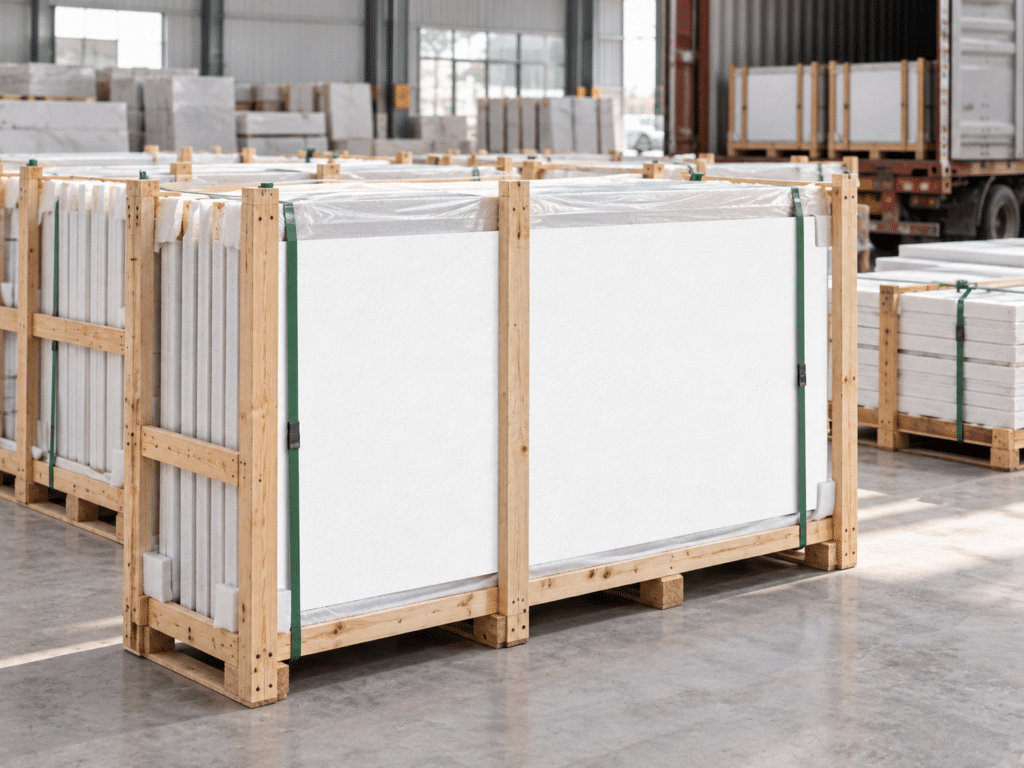 Bright Moon White artificial stone project supply and export packing