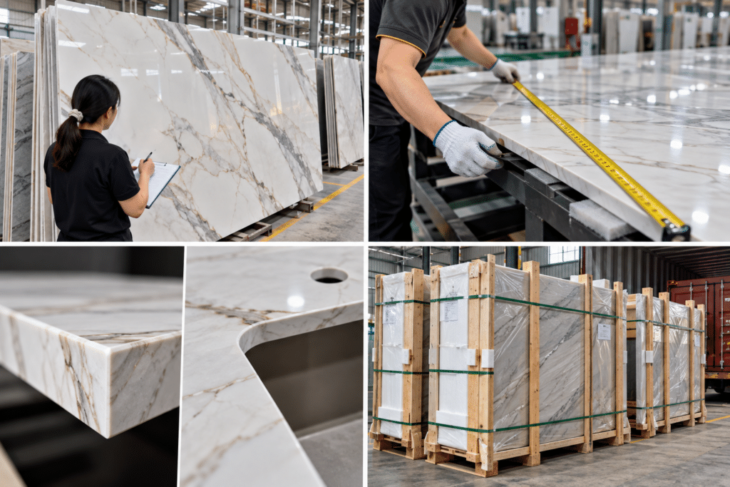 sintered stone slab dimension inspection