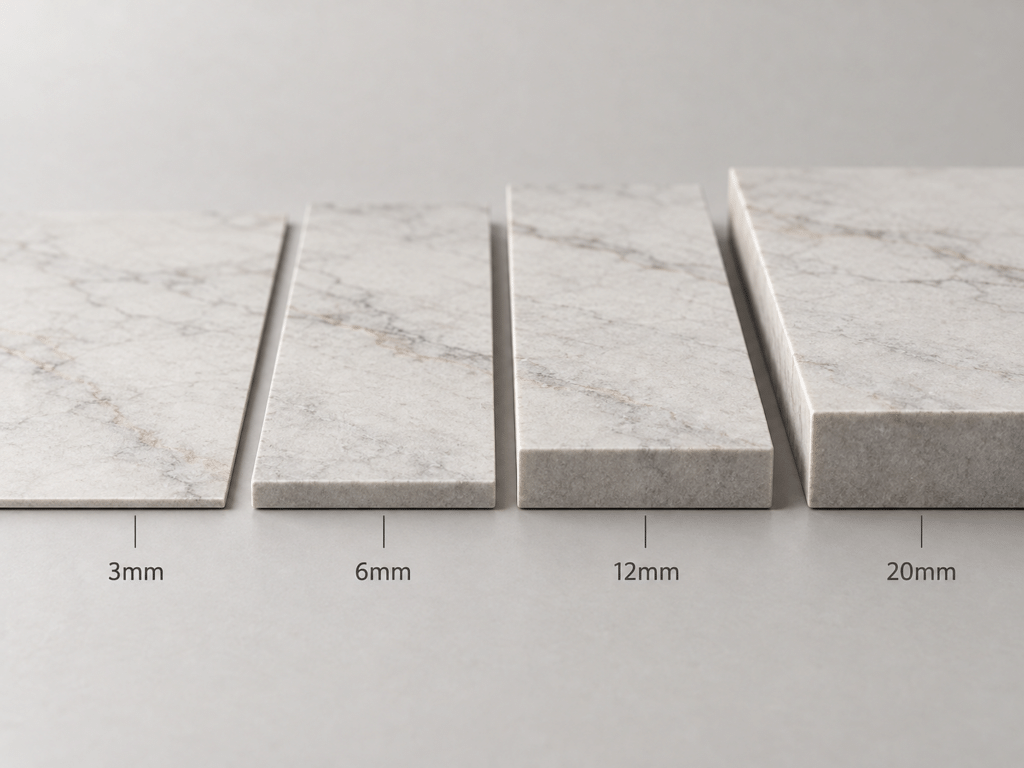 3mm 6mm 12mm and 20mm sintered stone thickness comparison