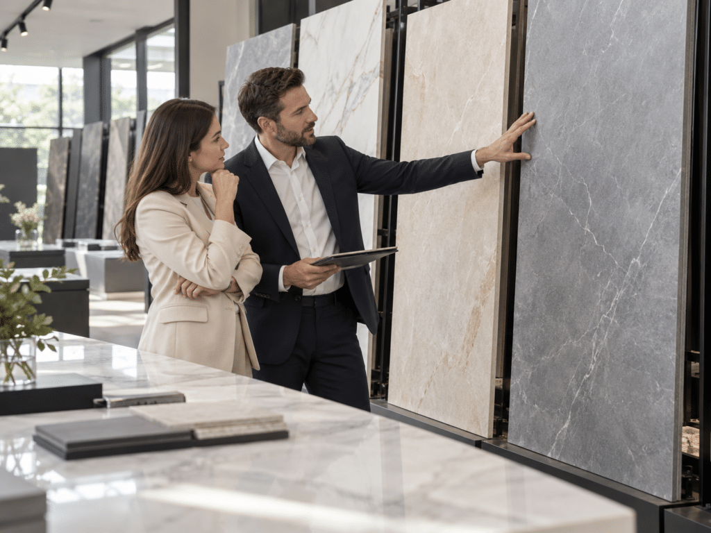 Sintered stone sample approval for hotel projects