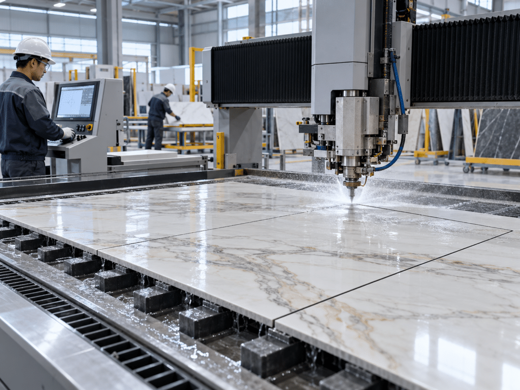 sintered stone fabrication for hotel vanity tops
