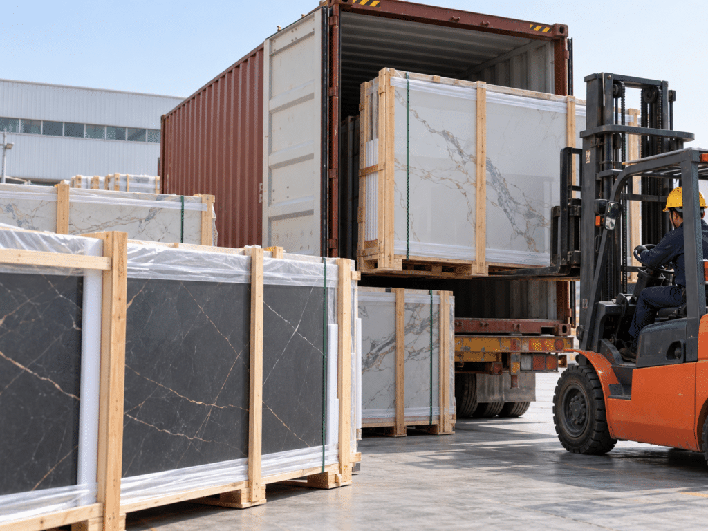 sintered stone packing for hotel project shipment
